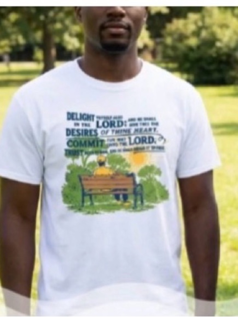 White Short-Sleeve Graphic Faith Tee - Inspirational Garden Design